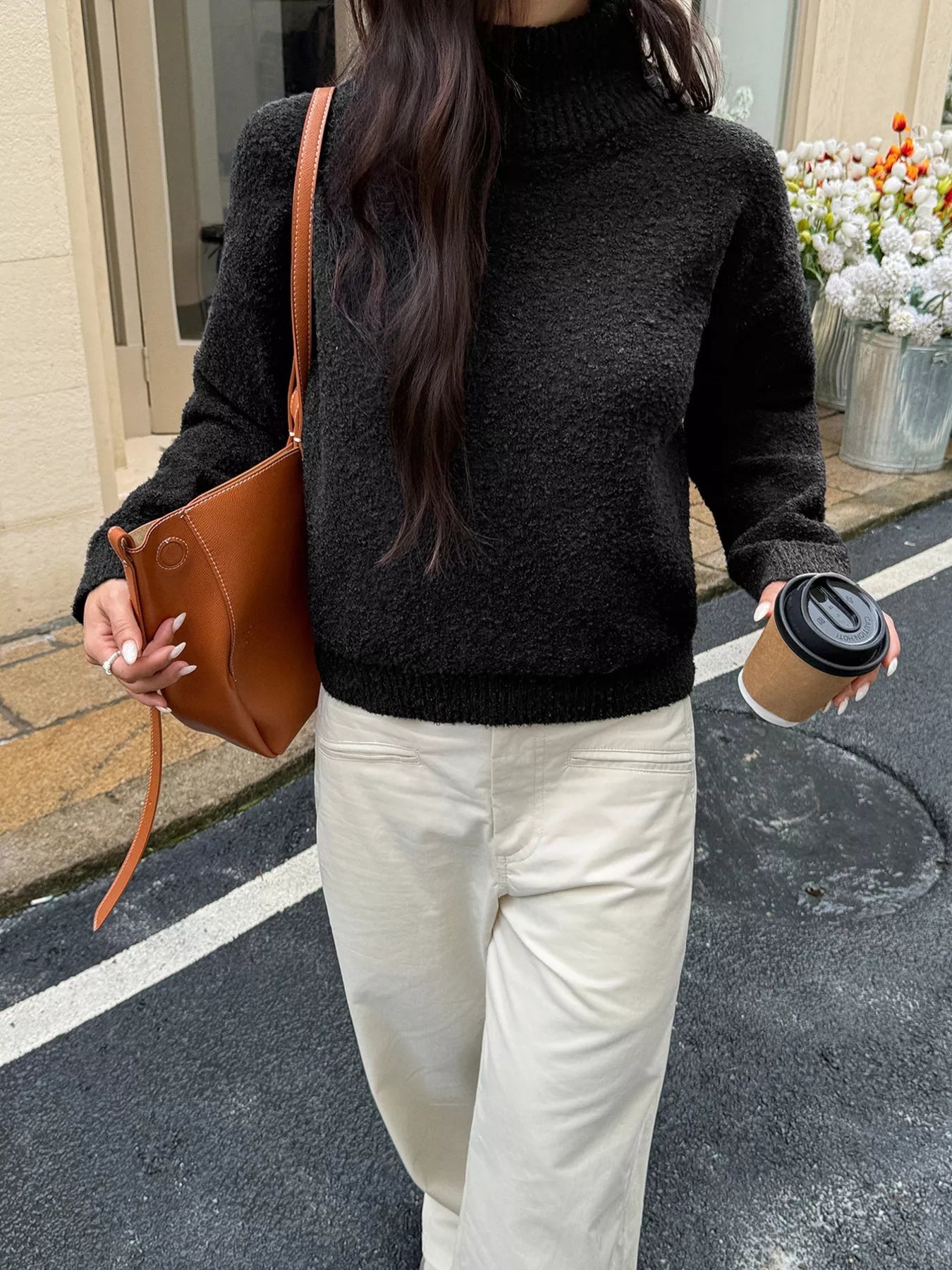 Turtleneck Long Sleeve Sweater - Flip Flop Dynasty