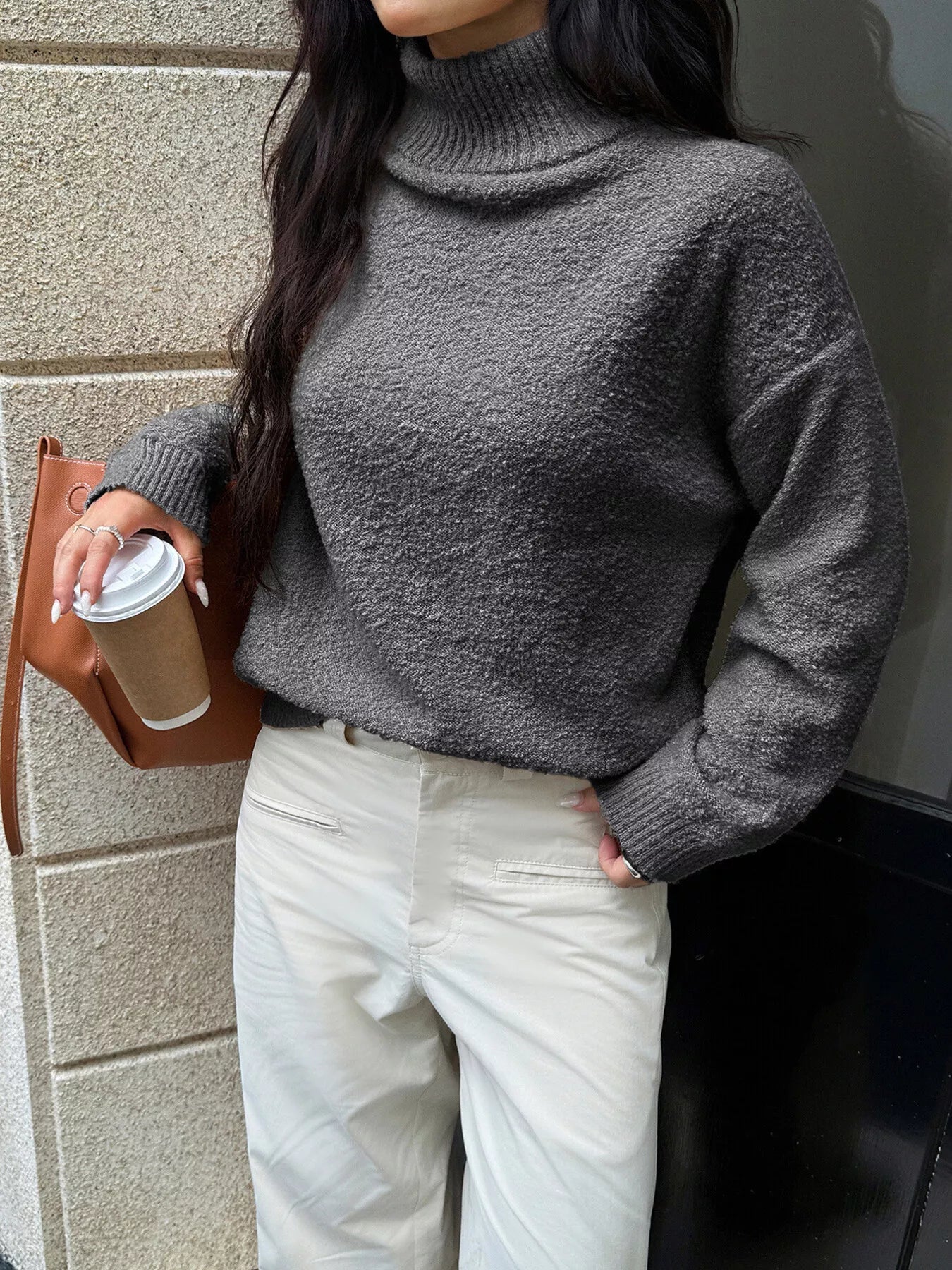 Turtleneck Long Sleeve Sweater - Flip Flop Dynasty