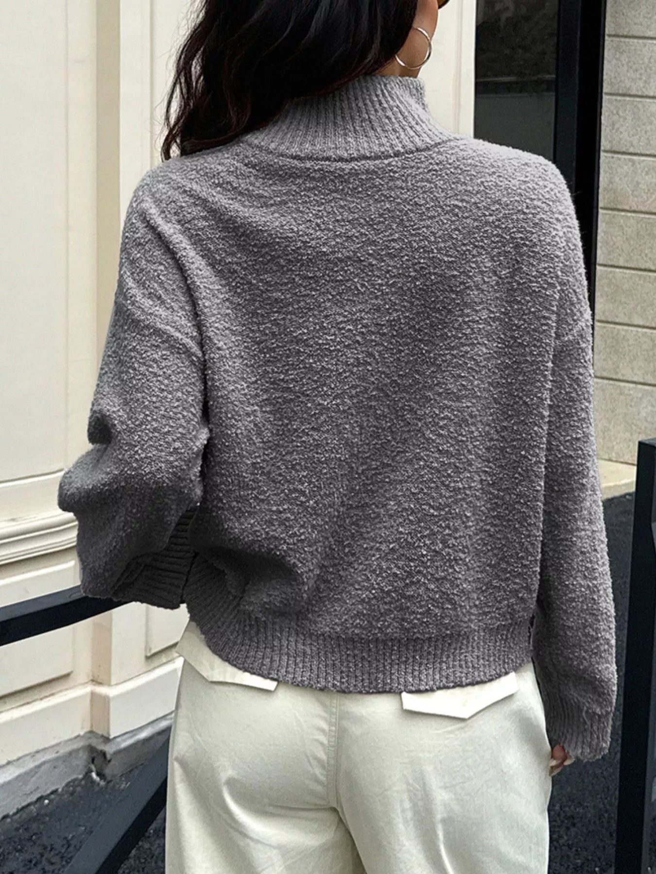 Turtleneck Long Sleeve Sweater - Flip Flop Dynasty