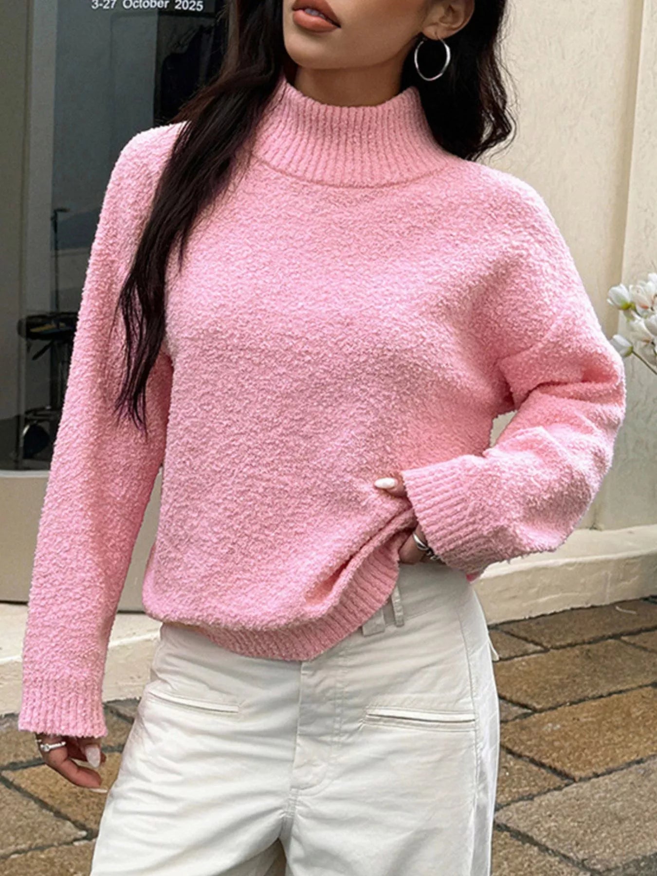 Turtleneck Long Sleeve Sweater - Flip Flop Dynasty