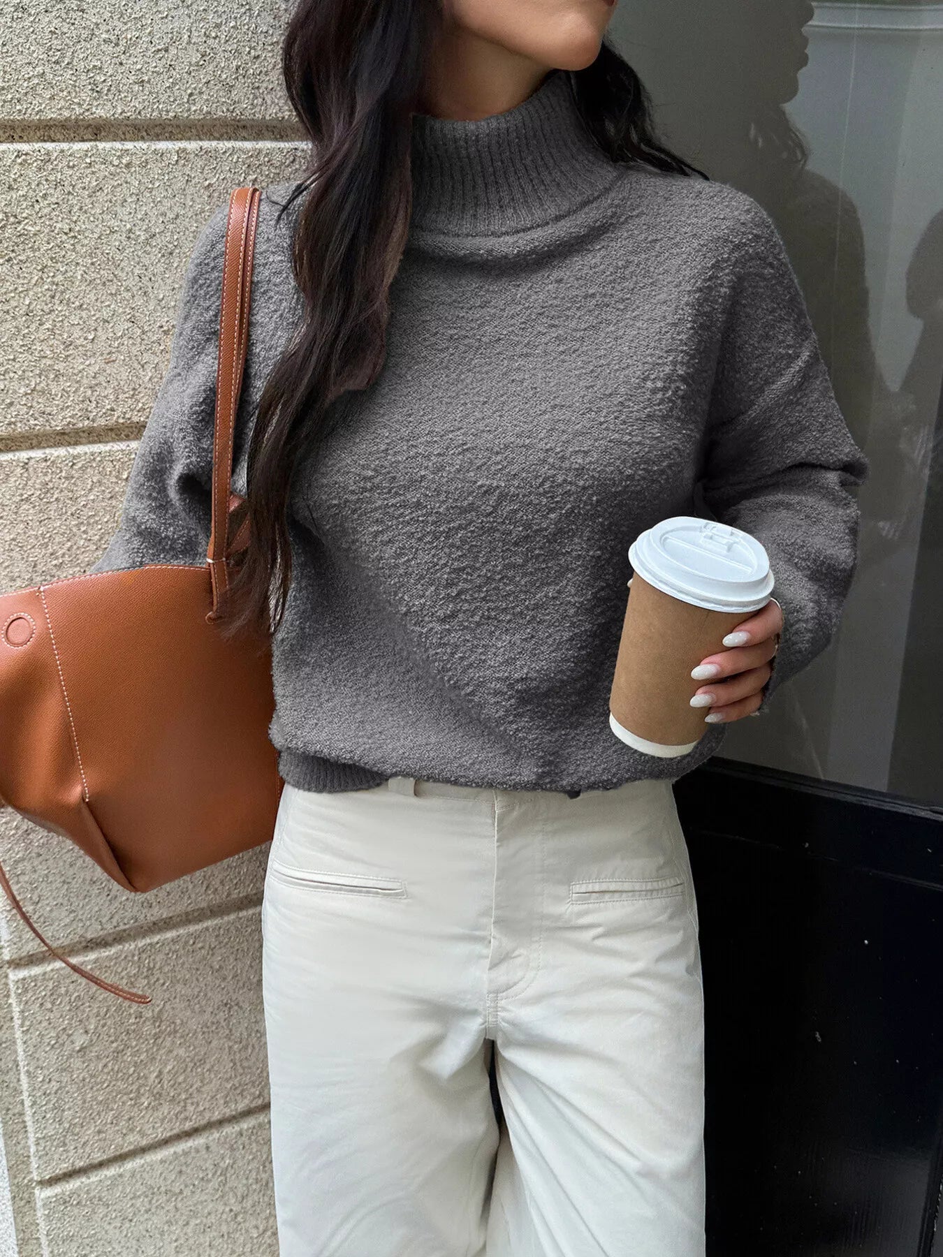 Turtleneck Long Sleeve Sweater - Flip Flop Dynasty