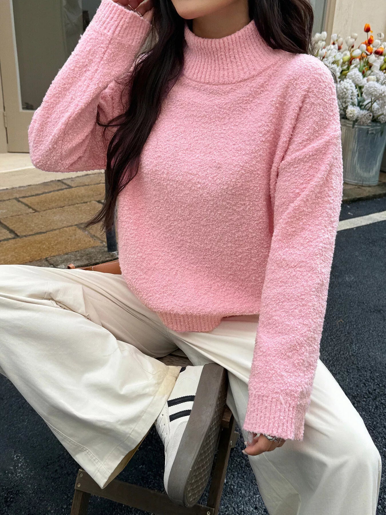 Turtleneck Long Sleeve Sweater - Flip Flop Dynasty
