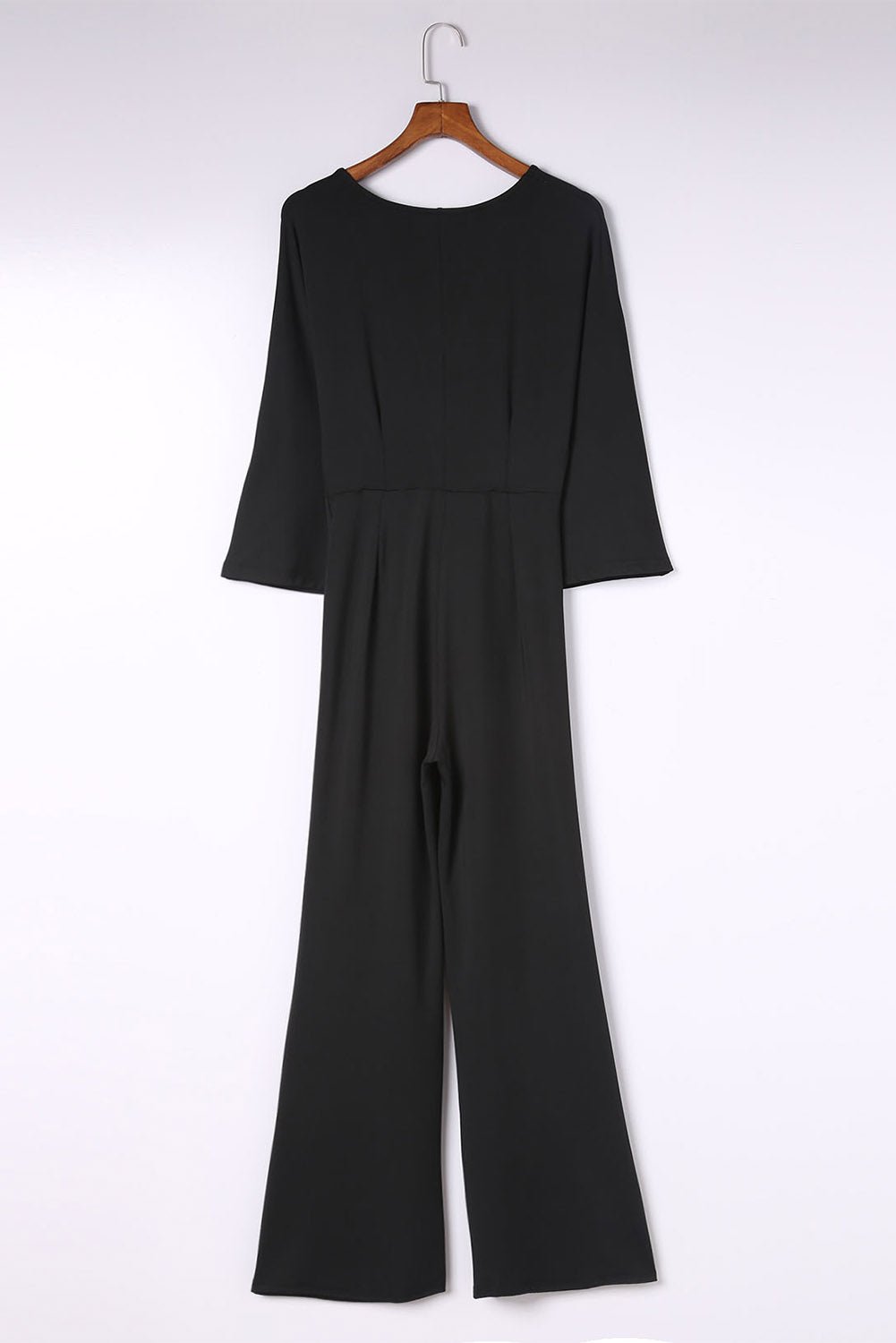 Twisted Plunge Three - Quarter Sleeve Jumpsuit - Flip Flop Dynasty