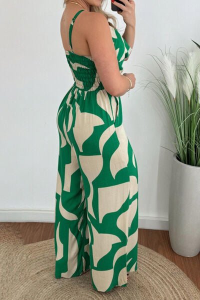 Two - Tone Spaghetti Strap Wide Leg Jumpsuit - Flip Flop Dynasty