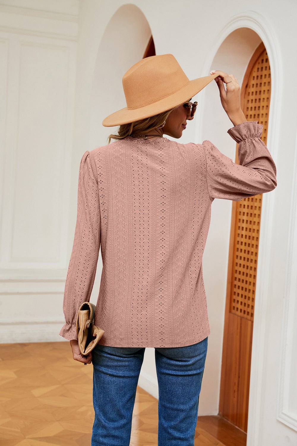 V-Neck Flounce Sleeve Blouse - Flip Flop Dynasty