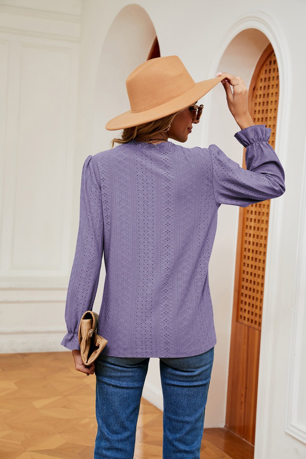 V-Neck Flounce Sleeve Blouse - Flip Flop Dynasty