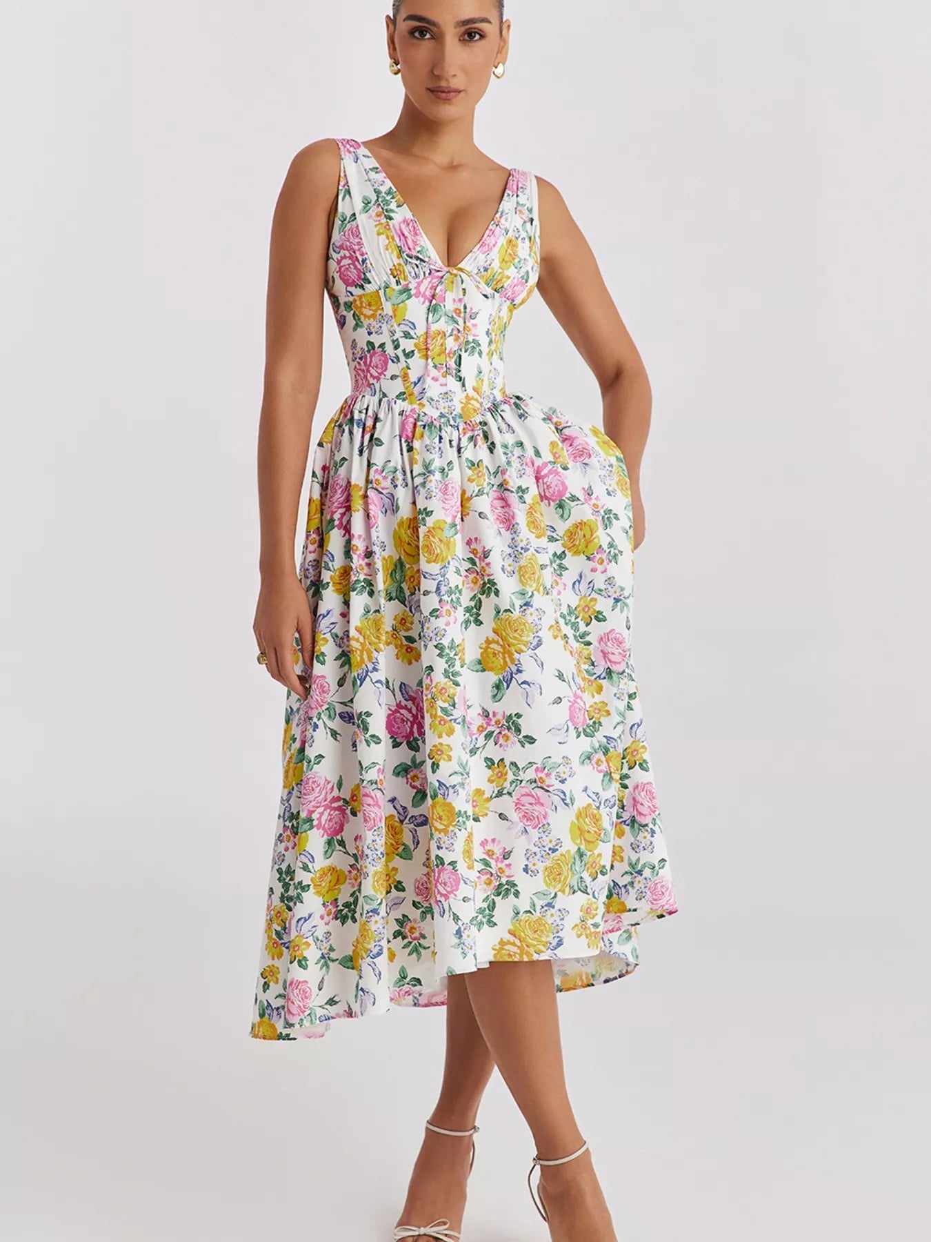 V - Neck Sleeveless Midi Dress - Flip Flop Dynasty