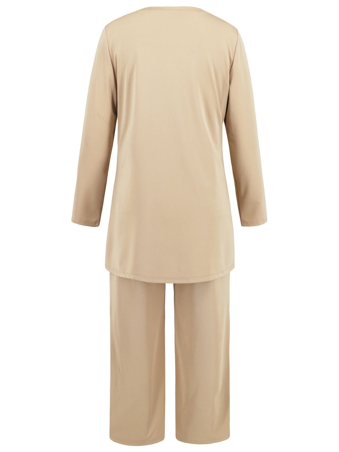 V - Neck Tank, Long Sleeve Cover - Up and Pants Three Piece Set - Flip Flop Dynasty