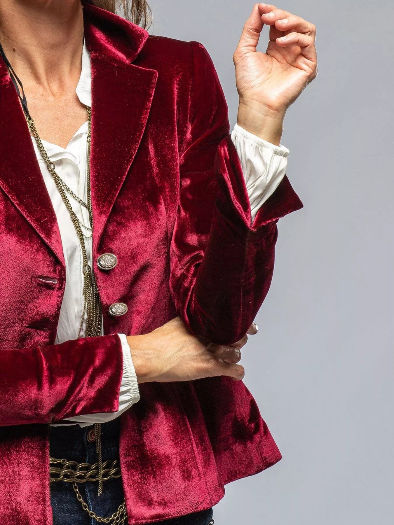 Velvet Lapel Collar Button Up Blazer - Flip Flop Dynasty