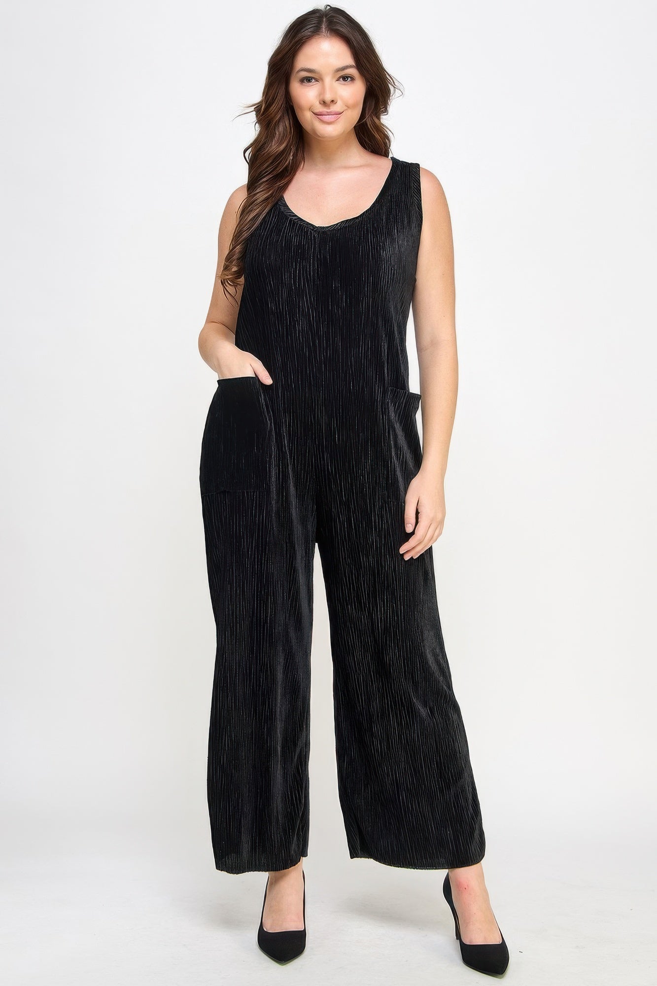 Velvet Plisse Overall Jumpsuit - Flip Flop Dynasty