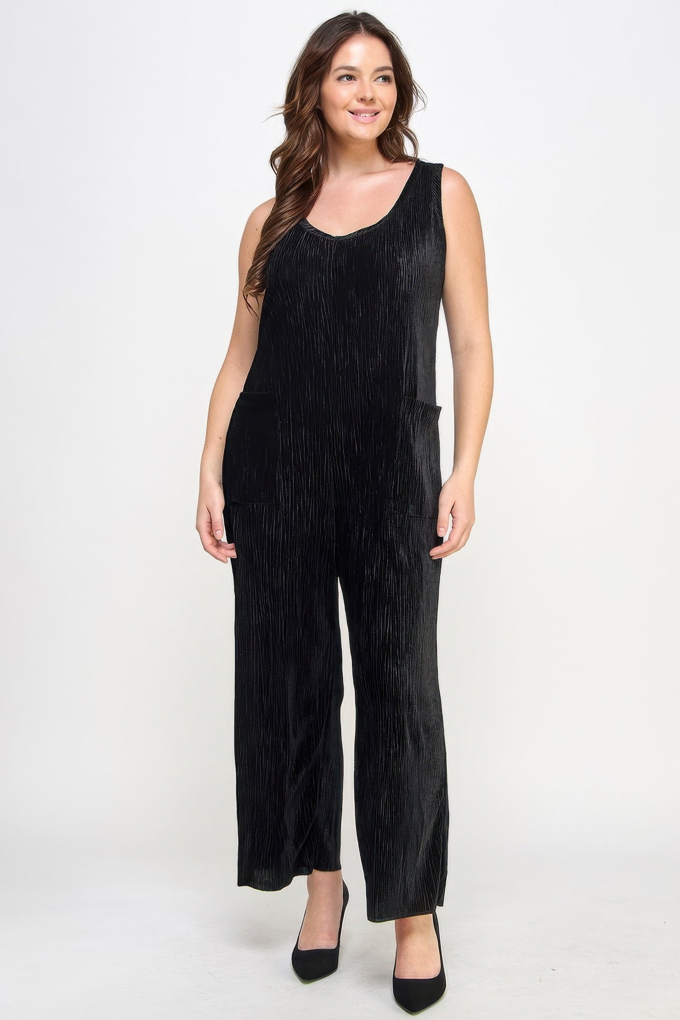 Velvet Plisse Overall Jumpsuit - Flip Flop Dynasty