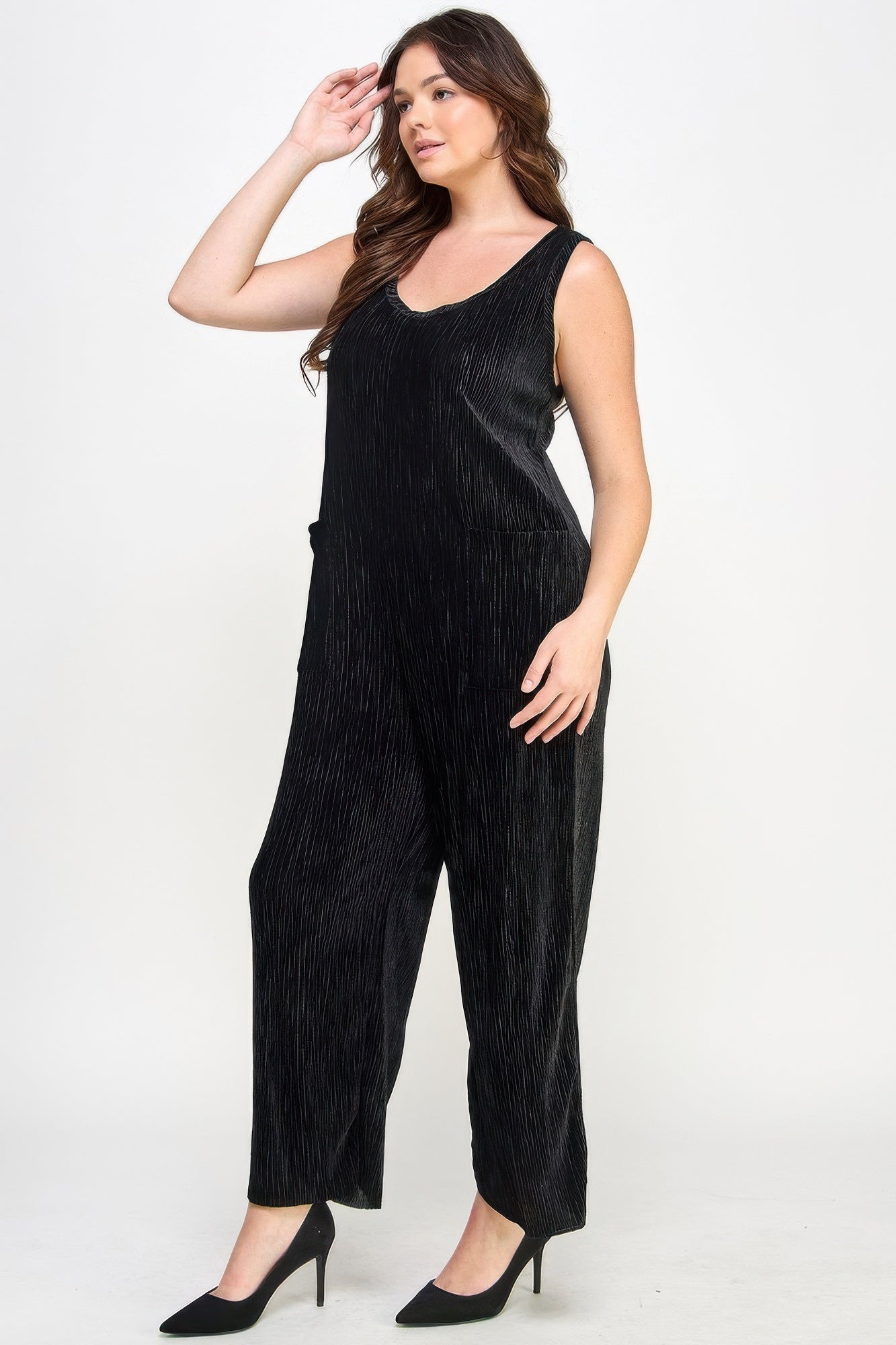 Velvet Plisse Overall Jumpsuit - Flip Flop Dynasty