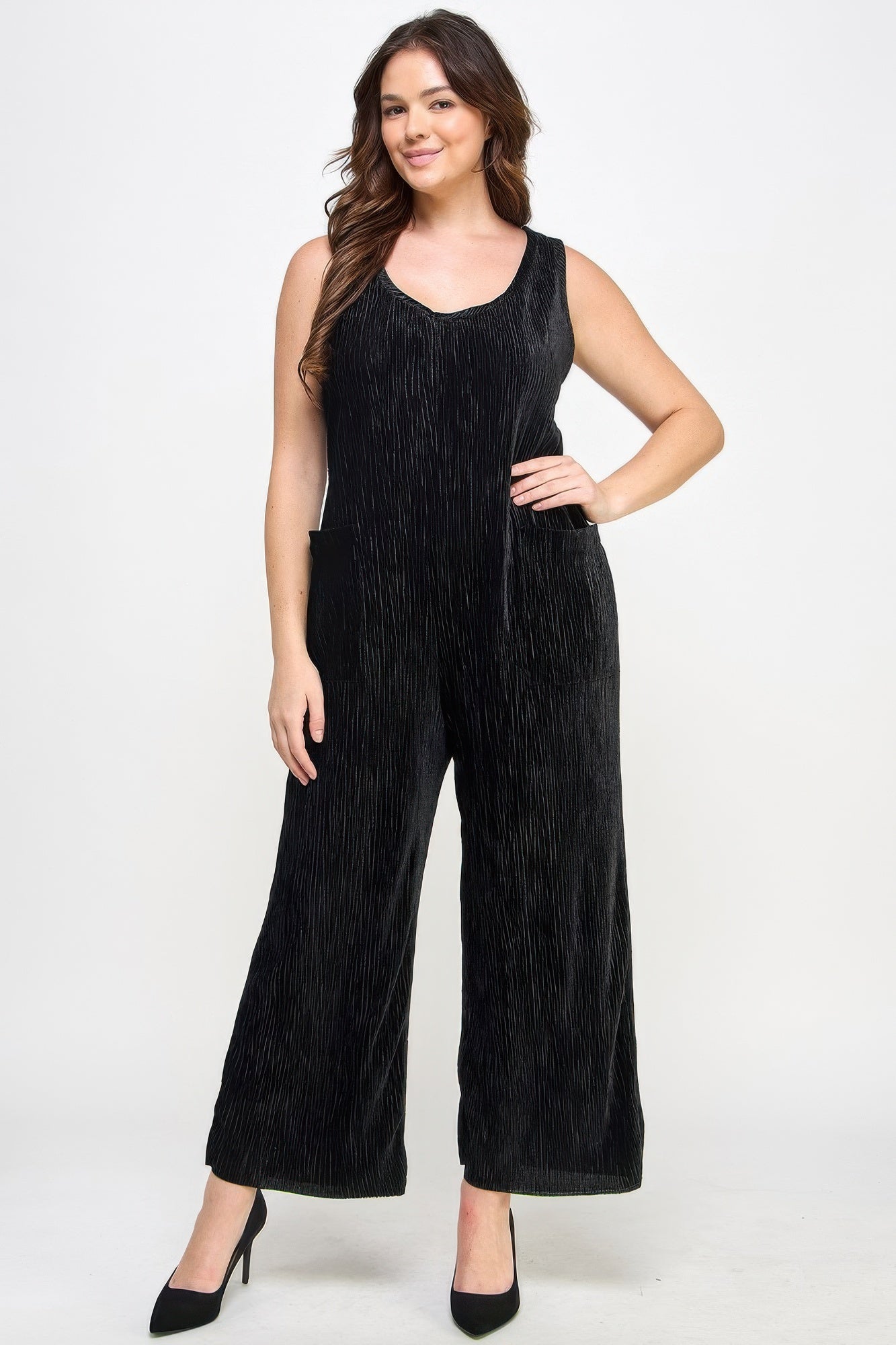 Velvet Plisse Overall Jumpsuit - Flip Flop Dynasty
