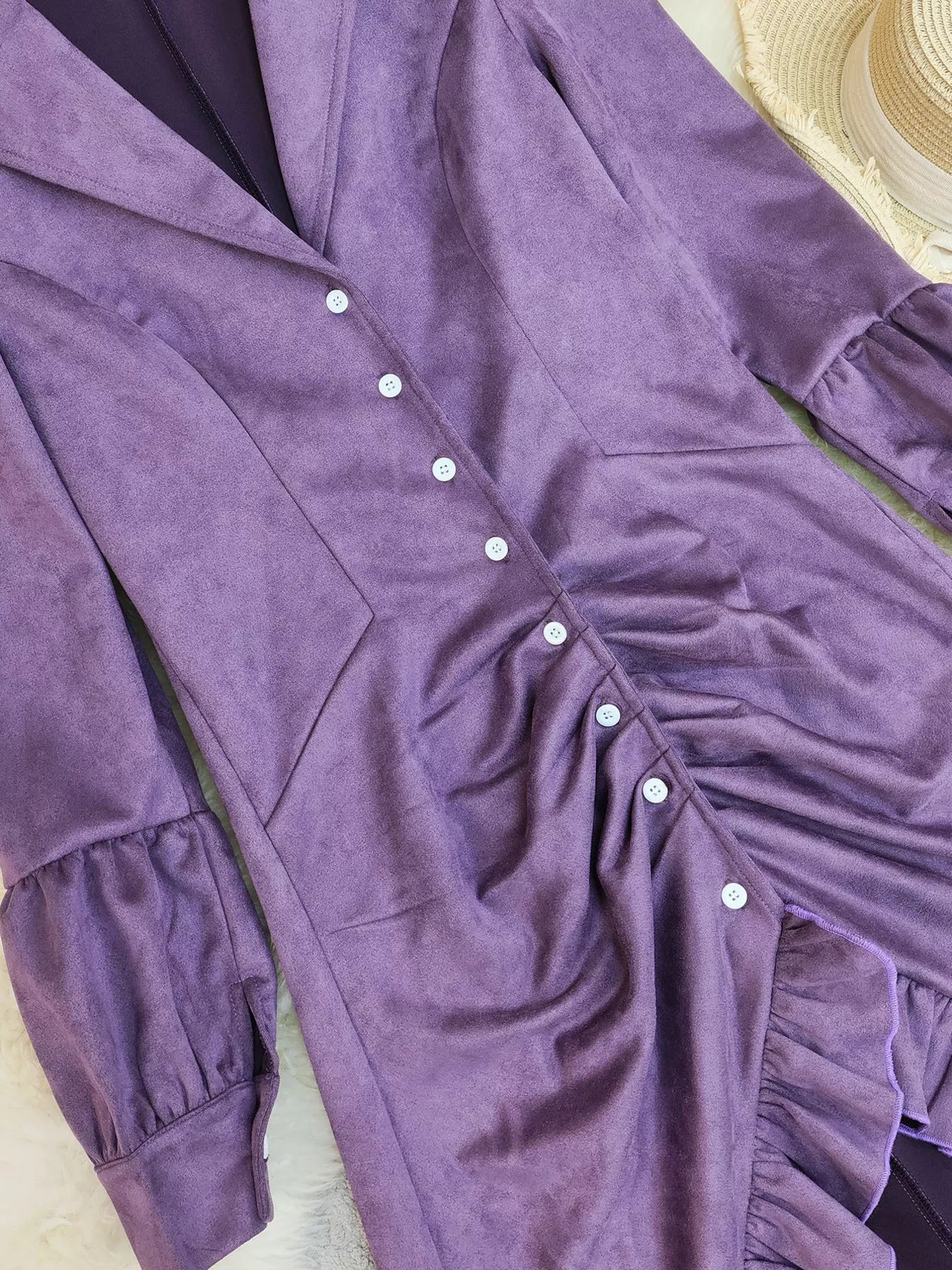 Velvet Ruffle Slit Midi Dress - Flip Flop Dynasty