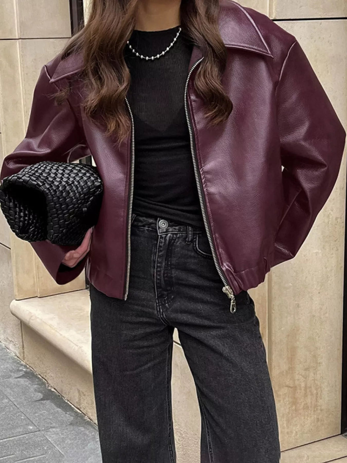 Vintage Faux Leather Zip-Up Jacket - Flip Flop Dynasty
