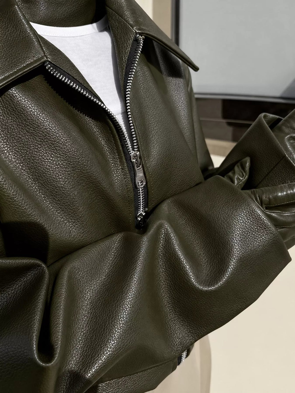 Vintage Faux Leather Zip-Up Jacket - Flip Flop Dynasty