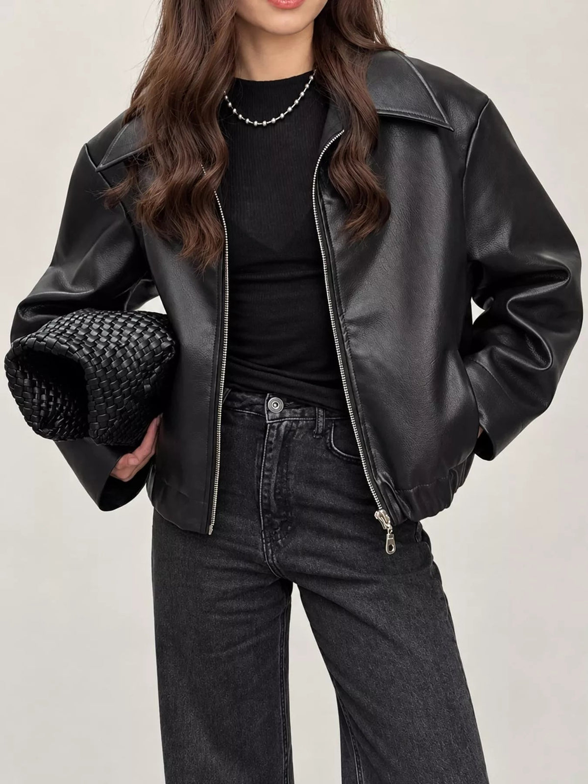 Vintage Faux Leather Zip-Up Jacket - Flip Flop Dynasty
