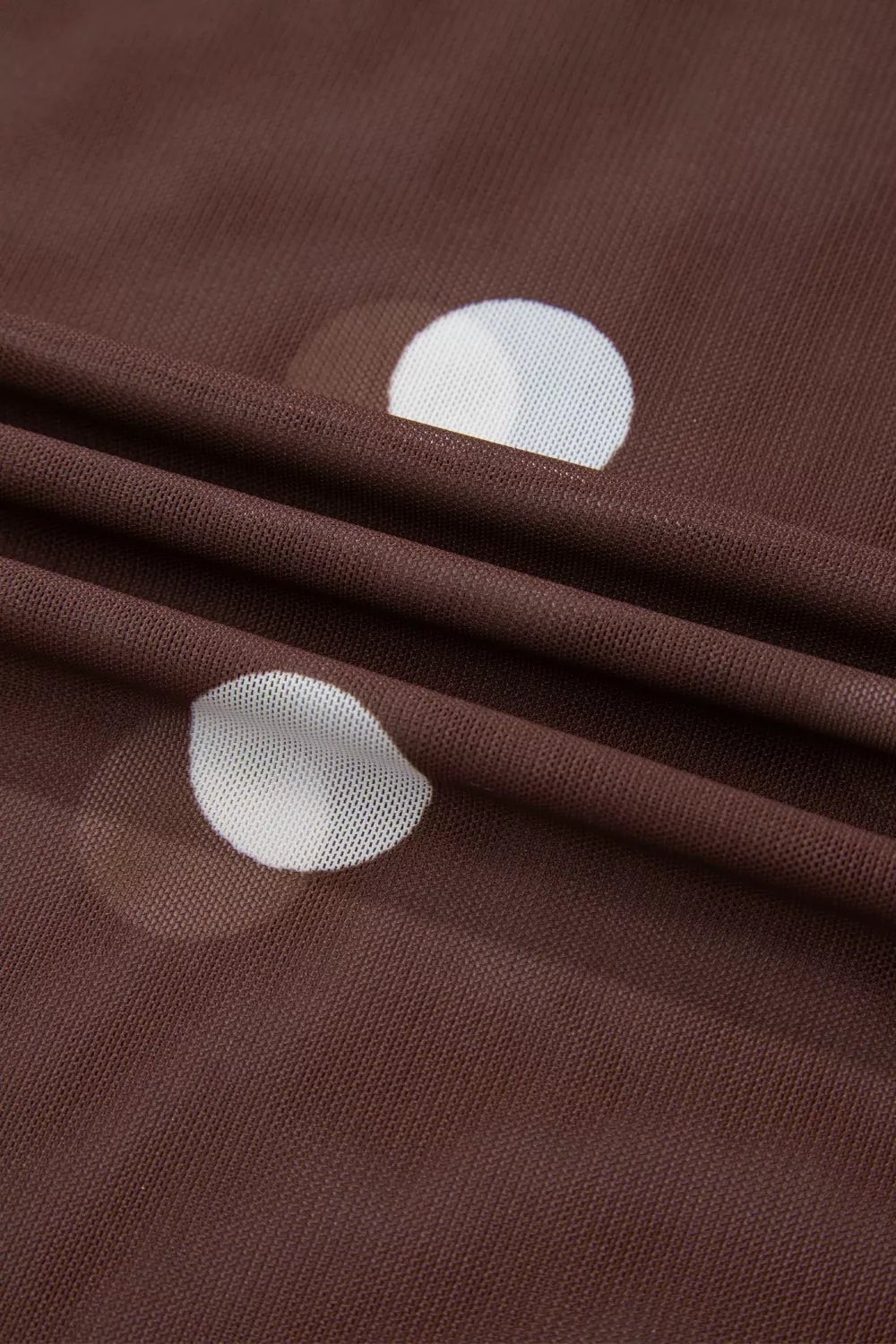 Vintage Polka Dot Print Mesh Long Sleeve Bodysuit - Flip Flop Dynasty