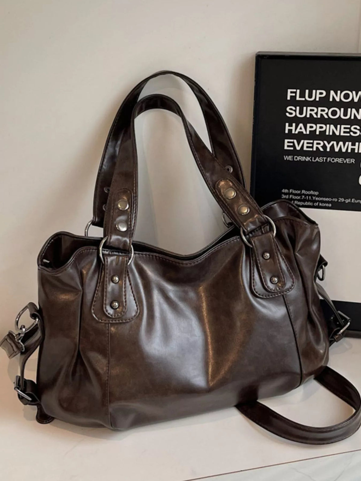 Vintage Style Leather Handbag - Flip Flop Dynasty