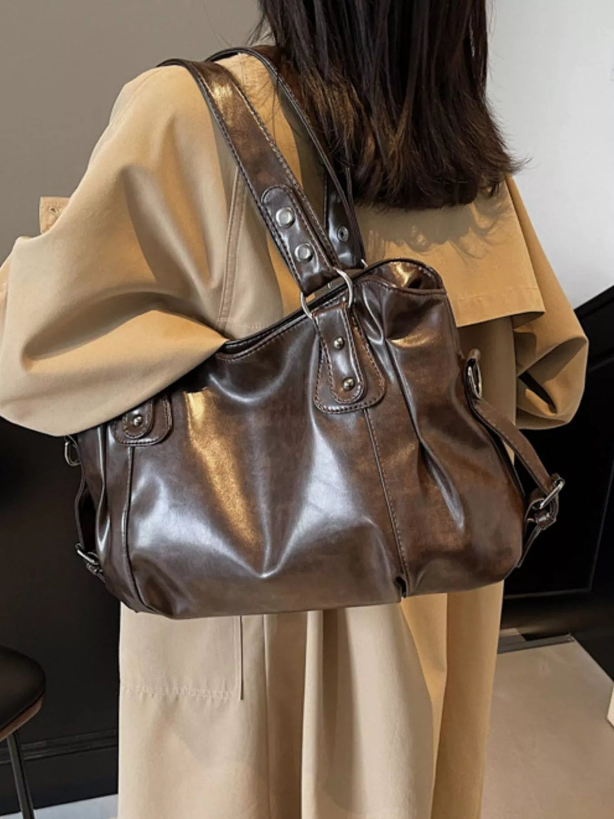 Vintage Style Leather Handbag - Flip Flop Dynasty