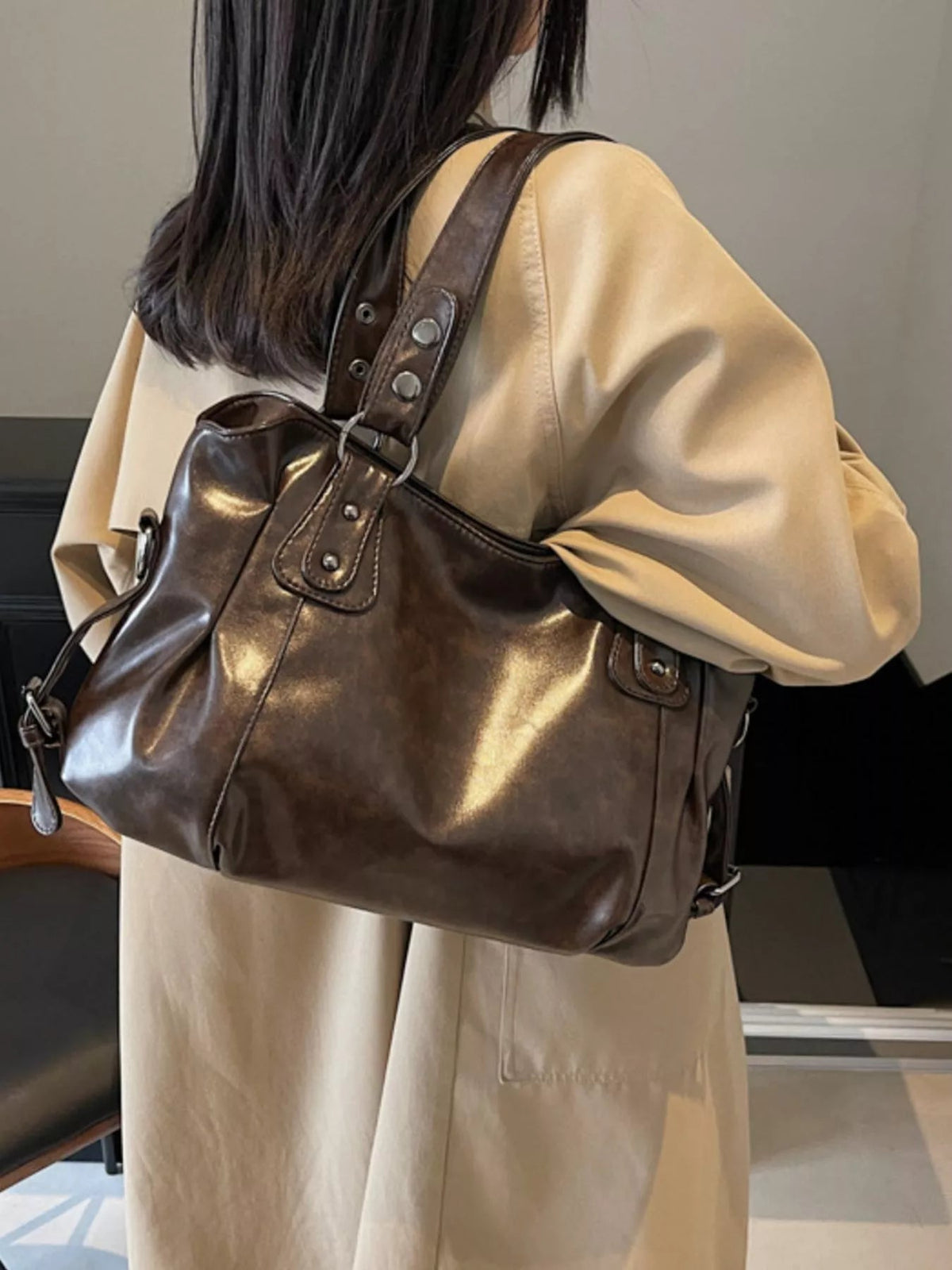 Vintage Style Leather Handbag - Flip Flop Dynasty