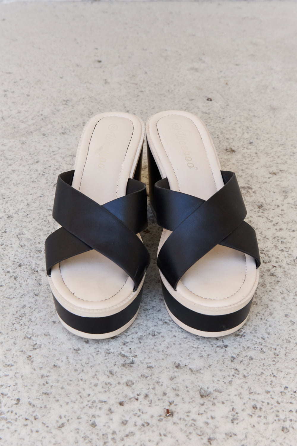 Weeboo Cherish The Moments Contrast Platform Sandals in Black - Flip Flop Dynasty