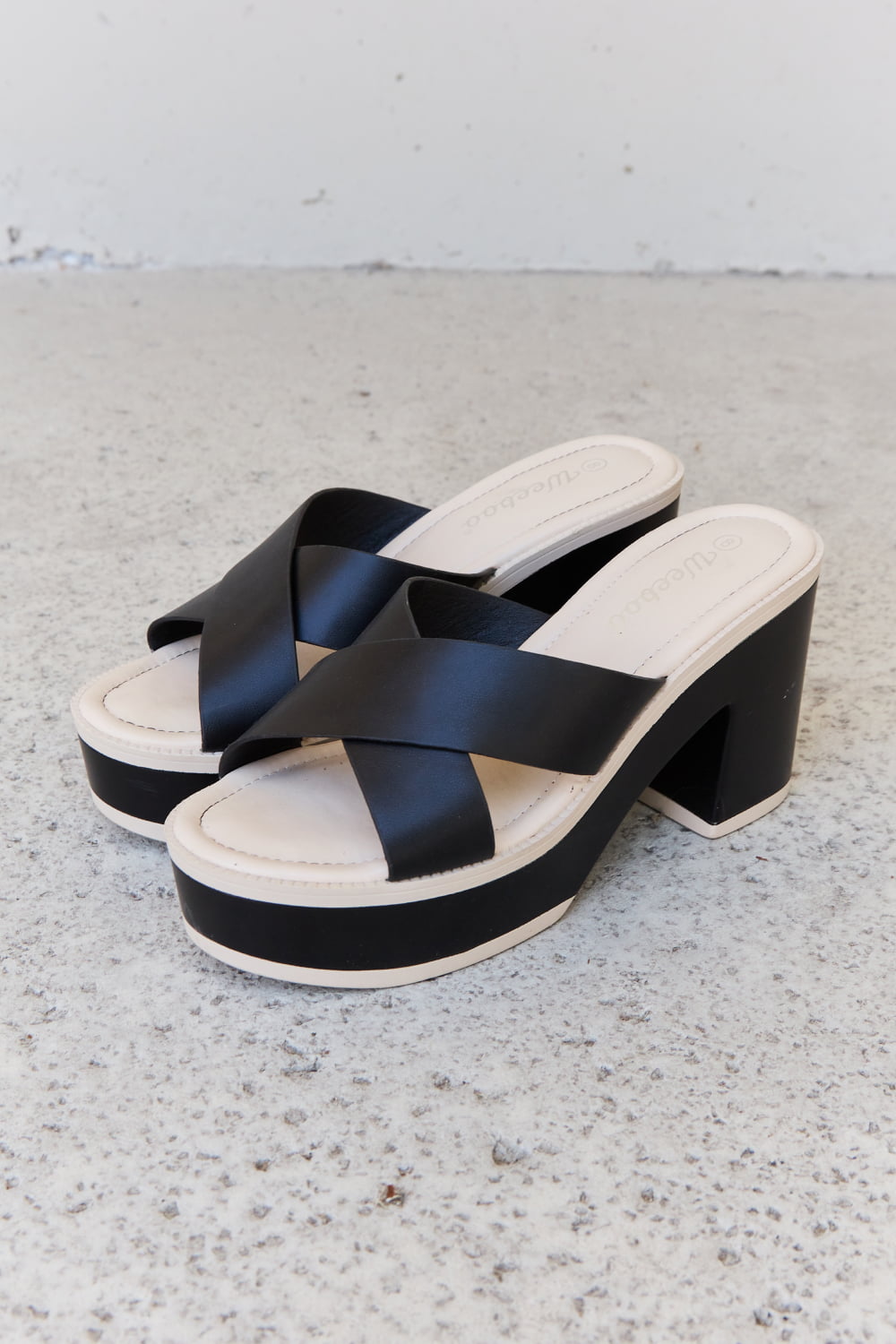 Weeboo Cherish The Moments Contrast Platform Sandals in Black - Flip Flop Dynasty