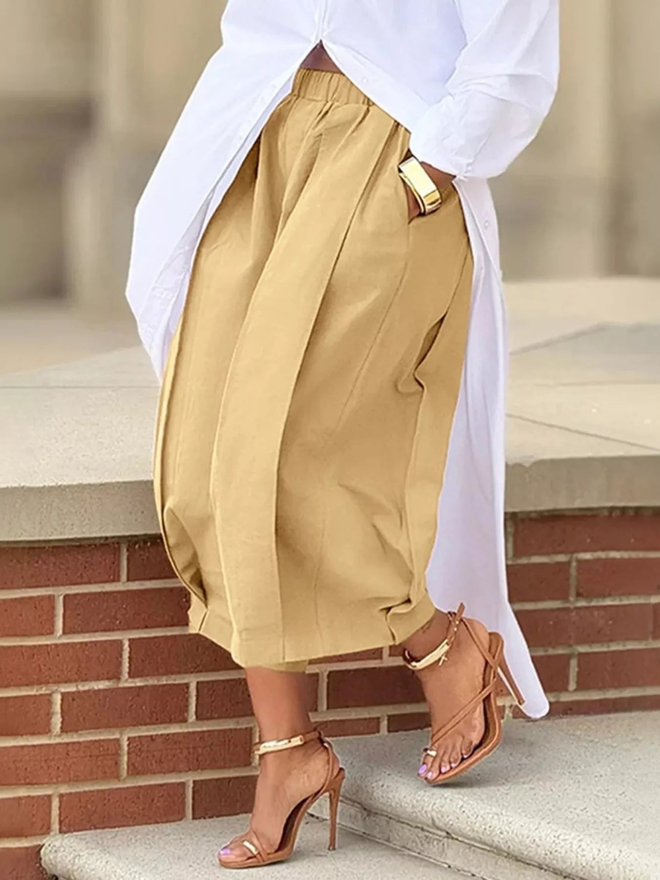 Wide Leg Pleated Detail Pants - Flip Flop Dynasty