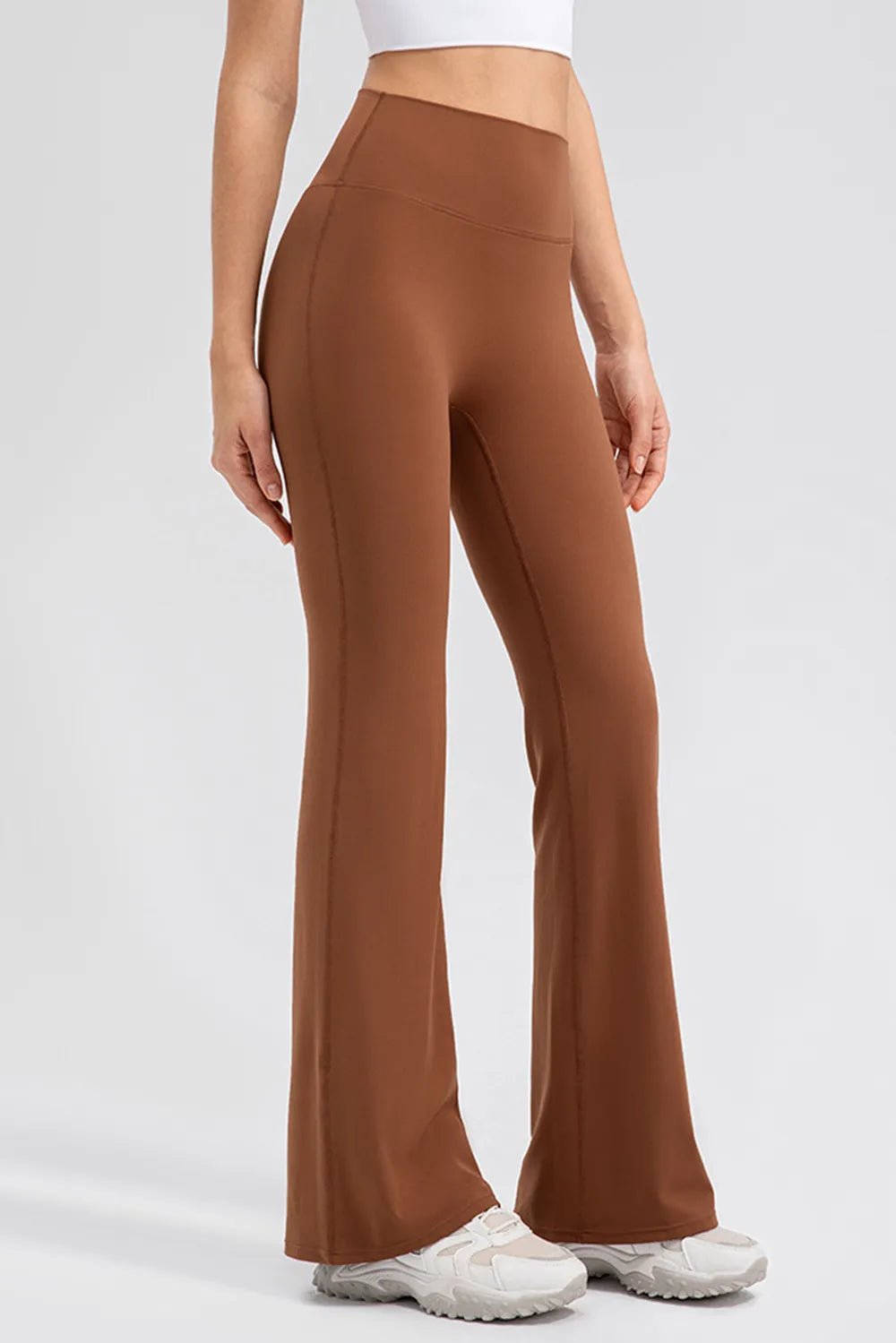 Wide Waistband High Waist Bootcut Active Leggings - Flip Flop Dynasty