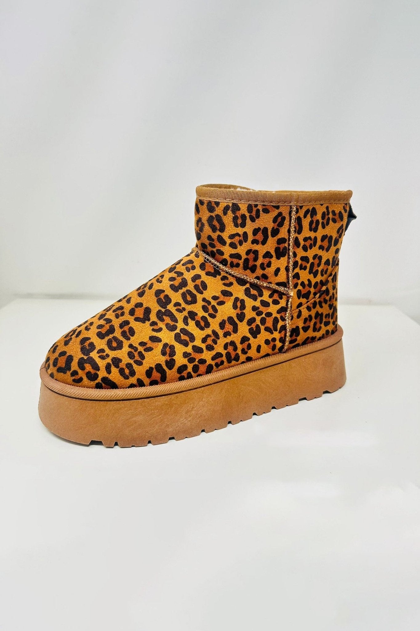 WILD DIVA Thermal Furry Leopard Platform Booties - Flip Flop Dynasty