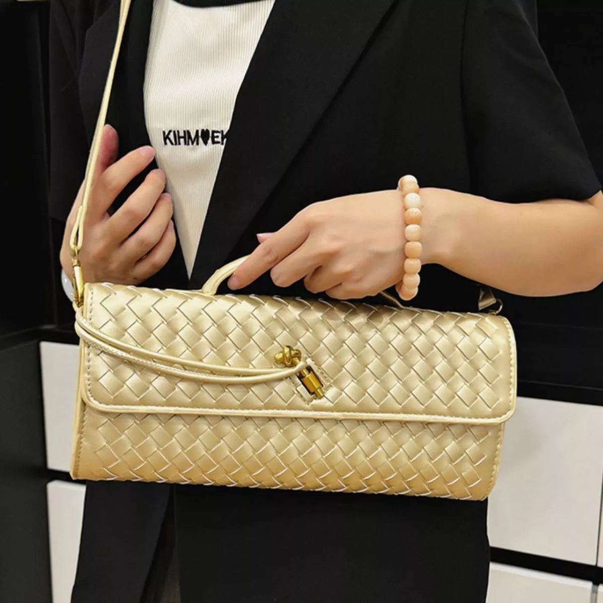 Woven Leather Crossbody Bag - Flip Flop Dynasty