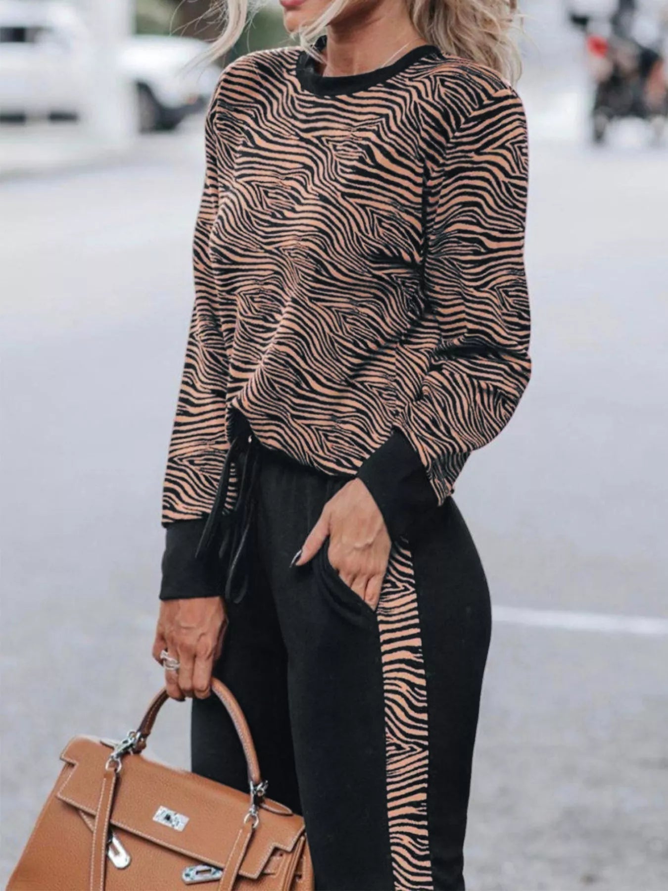 Zebra Print Top and Pants Set - Flip Flop Dynasty