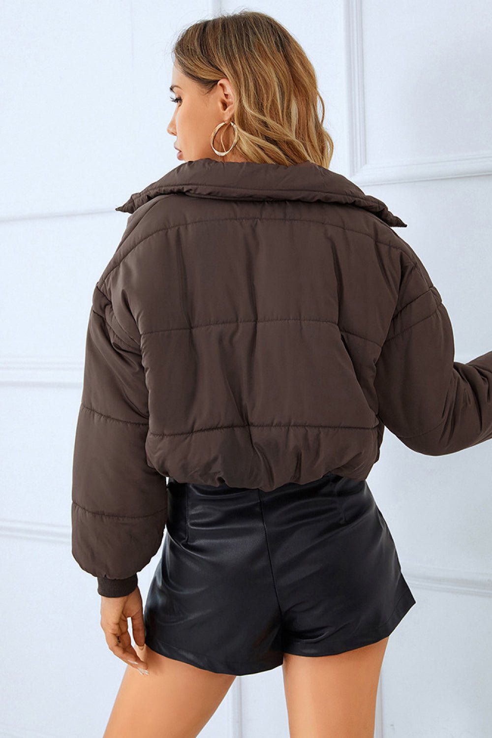 Zip - Up Winter Coat with Pockets - Flip Flop Dynasty